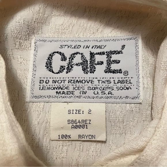 Cafe Styled in Italy ivory textured long sleeve button up shirt size L - Picture 12 of 16